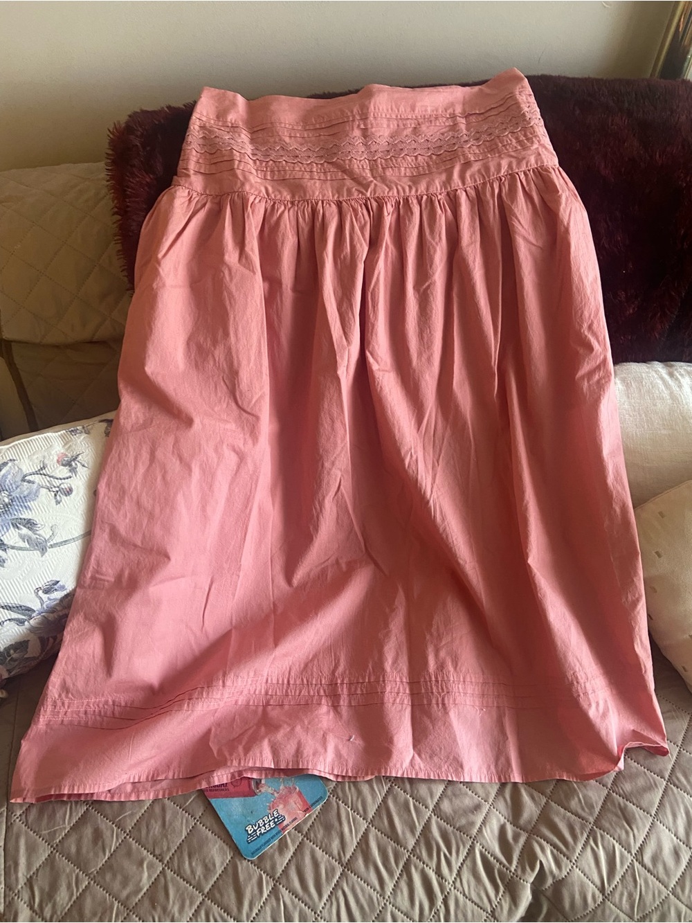 a new day Coral Pink Maxi Skirt with Smocked Waist